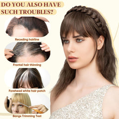 SARLA French bangs texture close-up shows soft, salon-like finish