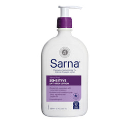 Sarna front packaging showing 12oz bottle and soothing benefit