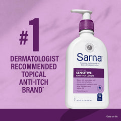 Sarna lotion texture close-up showing lightweight non-greasy feel