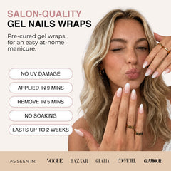 Sassy Saints close-up of gel strip texture highlighting glossy durable shine