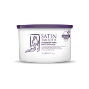 SATIN SMOOTH front tub view showing product label and calming scent benefit