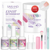 SAVILAND front packaging showing complete clear dip powder kit and tools for easy setup