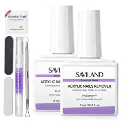 SAVILAND front packaging showing bottles and tools for fast, complete removal