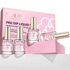 SAVILAND front packaging displaying complete dip liquid kit and box, easy storage benefit