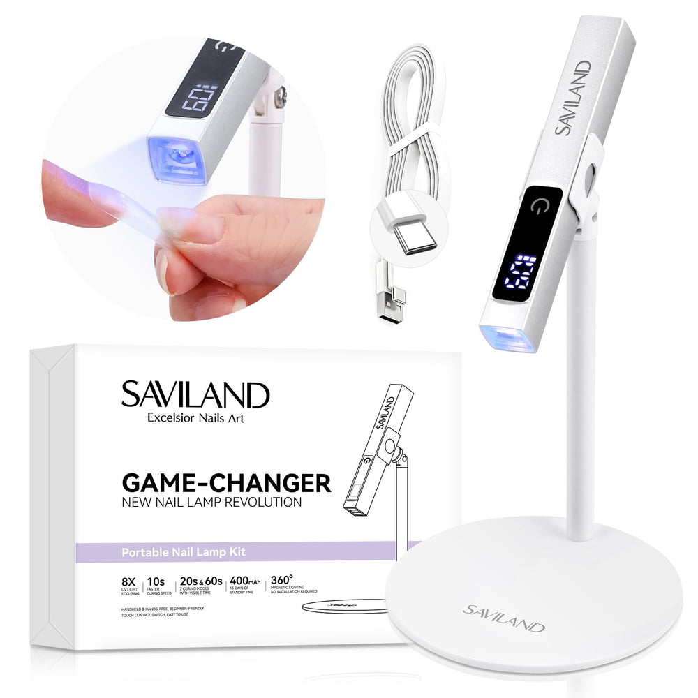 SAVILAND front view with stand showing compact, hands-free convenience