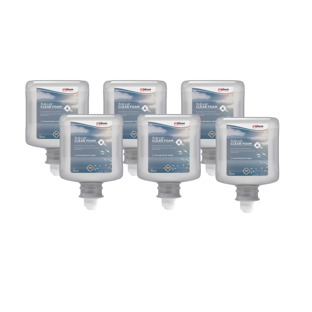 SC Johnson Professional front label showing clear foam hand soap, easy identification benefit