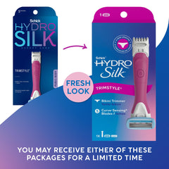 Schick Hydro Silk close view of flip-out bikini trimmer for precise shaping and control