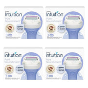 Schick Intuition front packaging showing 12 cartridges and clear refill benefit