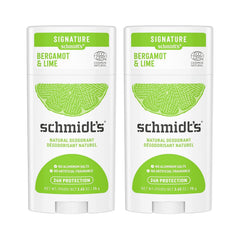 Schmidt's Bergamot & Lime front packaging shows fresh citrus scent and benefits