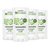 Schmidt's front stick showing bergamot and lime scent, fresh confidence