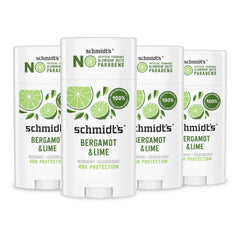 Schmidt's front stick showing bergamot and lime scent, fresh confidence