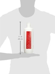 Schwarzkopf Igora Royal bottle beside ruler to show 33.8 fl oz salon-size benefit