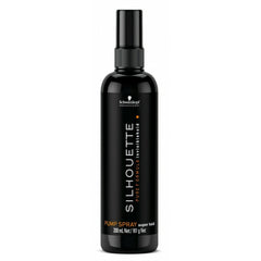 Schwarzkopf Silhouette pump spray front view showing label and firm hold benefit