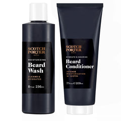 Scotch Porter front packaging showing both wash and conditioner for convenient routine