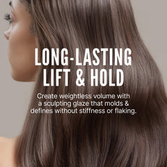Scruples applied to damp hair demonstrating defined curls and control