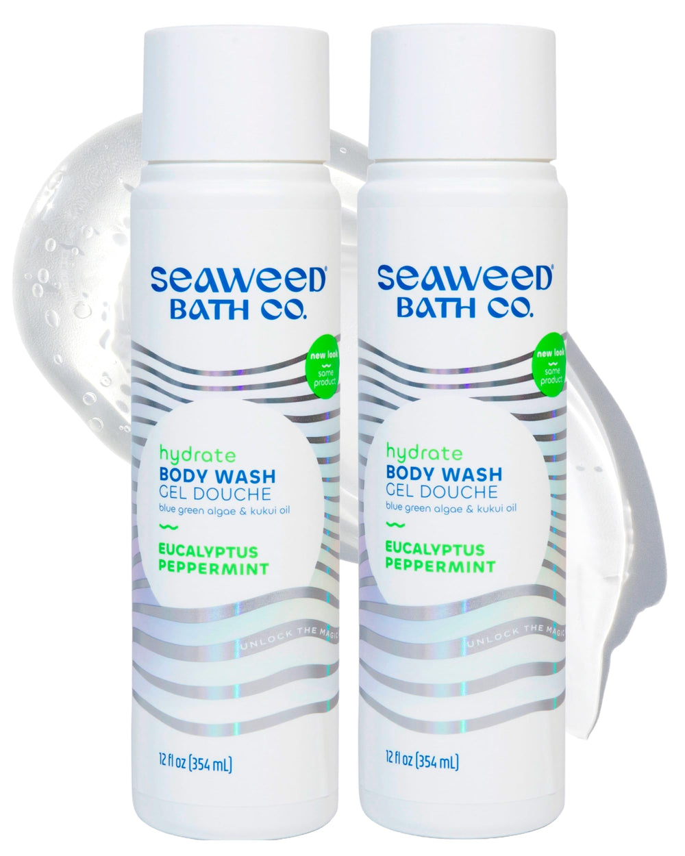 Seaweed Bath Co. front packaging showing eucalyptus peppermint scent and benefits