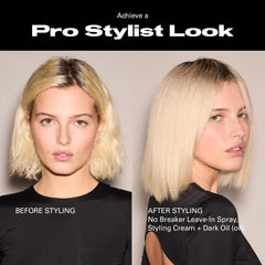 Sebastian Professional before and after photos showing improved shine and smoothness