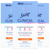 Secret clear gel front packaging showing product and benefits