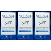 Secret clinical front packaging showing three sticks and clear labeling for confidence