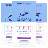 Secret Clinical front packaging showing clean lavender scent and long-lasting protection