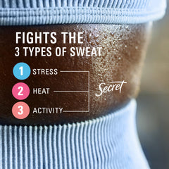 Secret brand open cap revealing invisible solid applicator and easy use