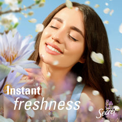 Secret dry spray fine mist texture in air highlighting instant dry feel