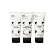 SEEN travel trio front packaging showing three fragrance-free mini bottles for easy packing