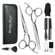 SEIMEIKEN front view of scissors showing ergonomic grip and professional look, improves control