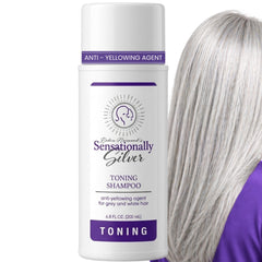 Robin Norwood's Sensationally Silver front bottle showing product and volume benefit