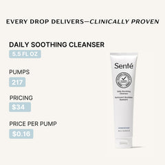 Sente cleanser in hand demonstrating gentle application and easy lather