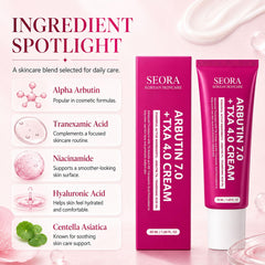 Seora Korean cream application on hand showing quick absorbency and smooth finish