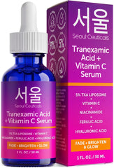 SeoulCeuticals bottle front view showing TXA Vitamin C serum benefits
