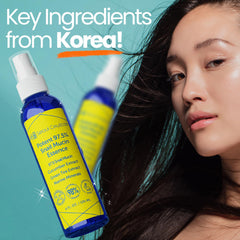 SeoulCeuticals mist being applied to hand for instant skin refresh