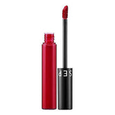 SEPHORA cream lip stain front packaging showing bold red shade and sleek tube benefit long-lasting color