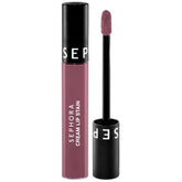 SEPHORA cream lip stain front packaging shows shade label and tube, easy shade selection