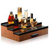 Sephyroth front view walnut black showing neat cologne display and elegant styling
