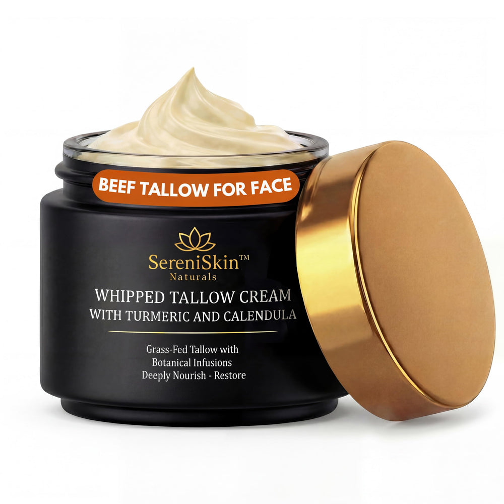 SereniSkin jar front label showing clean branding and simple ingredients benefits