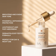 Sesderma AZELAC RU texture spread on skin showing lightweight absorption