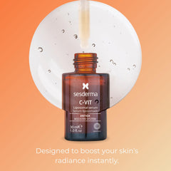Sesderma C-VIT texture on skin demonstrating lightweight absorption and hydrated finish