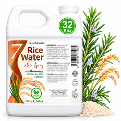 Seven Minerals front bottle showing rosemary rice water refill benefits