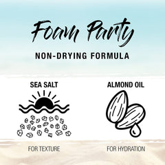 SexyHair foam being worked into damp hair for touchable beachy texture