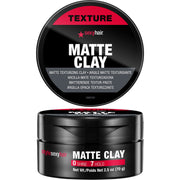 SexyHair matte clay front packaging showing product and compact size
