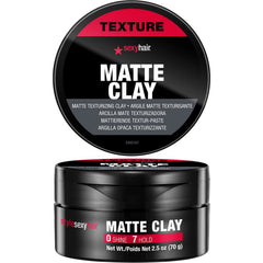 SexyHair matte clay front packaging showing product and compact size