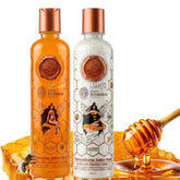 SHAEIO front packaging of Ritual Botánico kit showing both bottles and label benefits