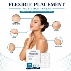 Person wearing Shapeoil patch on forehead demonstrating discreet daytime use