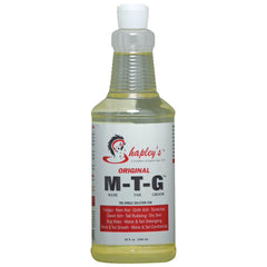 Shapley's Original M-T-G front bottle showing 32 fl oz label and product clarity for lasting value