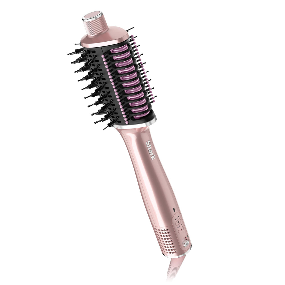 Shark Glossi front view in lychee pink showing compact design and quick styling