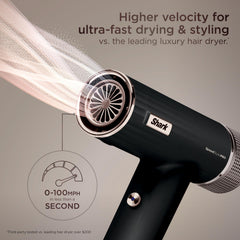 Shark SpeedStyle Pro Scalp Shield indicator lit to show gentler root drying benefit