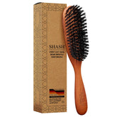 SHASH front view wooden paddle brush showing classic design and gentle conditioning