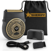 Shave Sheriff front view compact razor, travel-ready grooming benefit